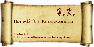Horváth Kreszcencia névjegykártya