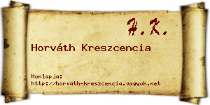 Horváth Kreszcencia névjegykártya