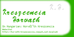 kreszcencia horvath business card